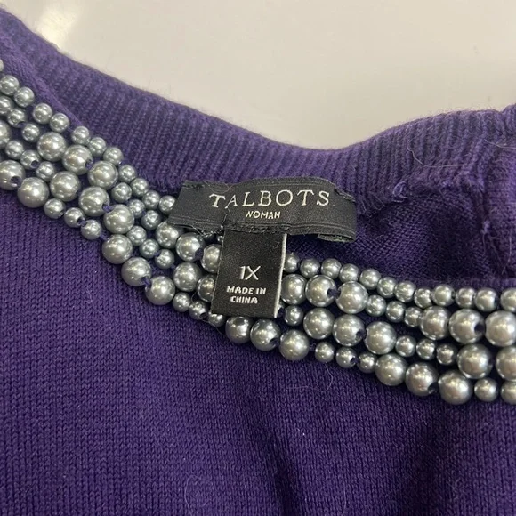 Talbots women’s purple sweater 1X m136-40 - Picture 3 of 3